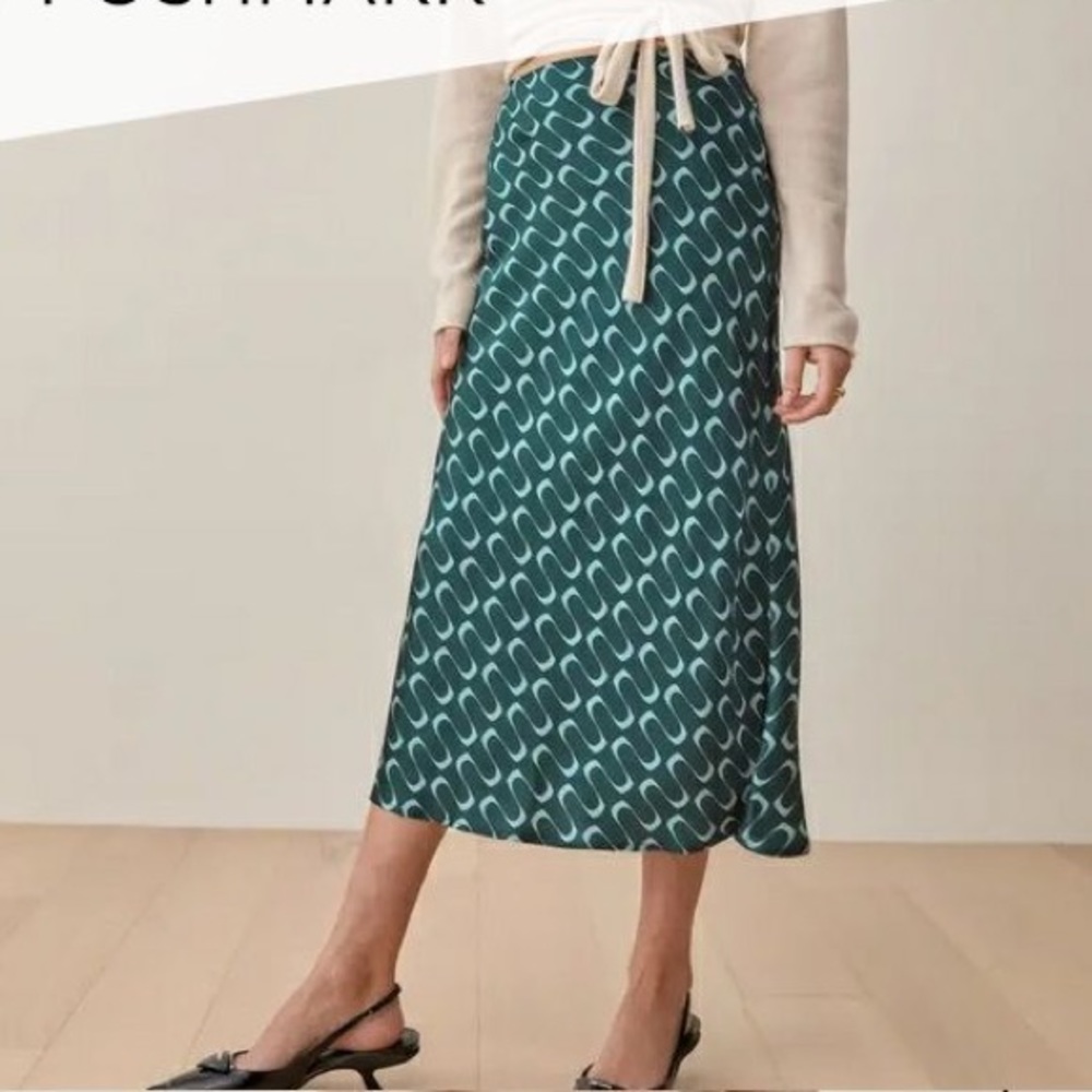 Reformation Pratt Midi Silk Skirt in Venture Size 10